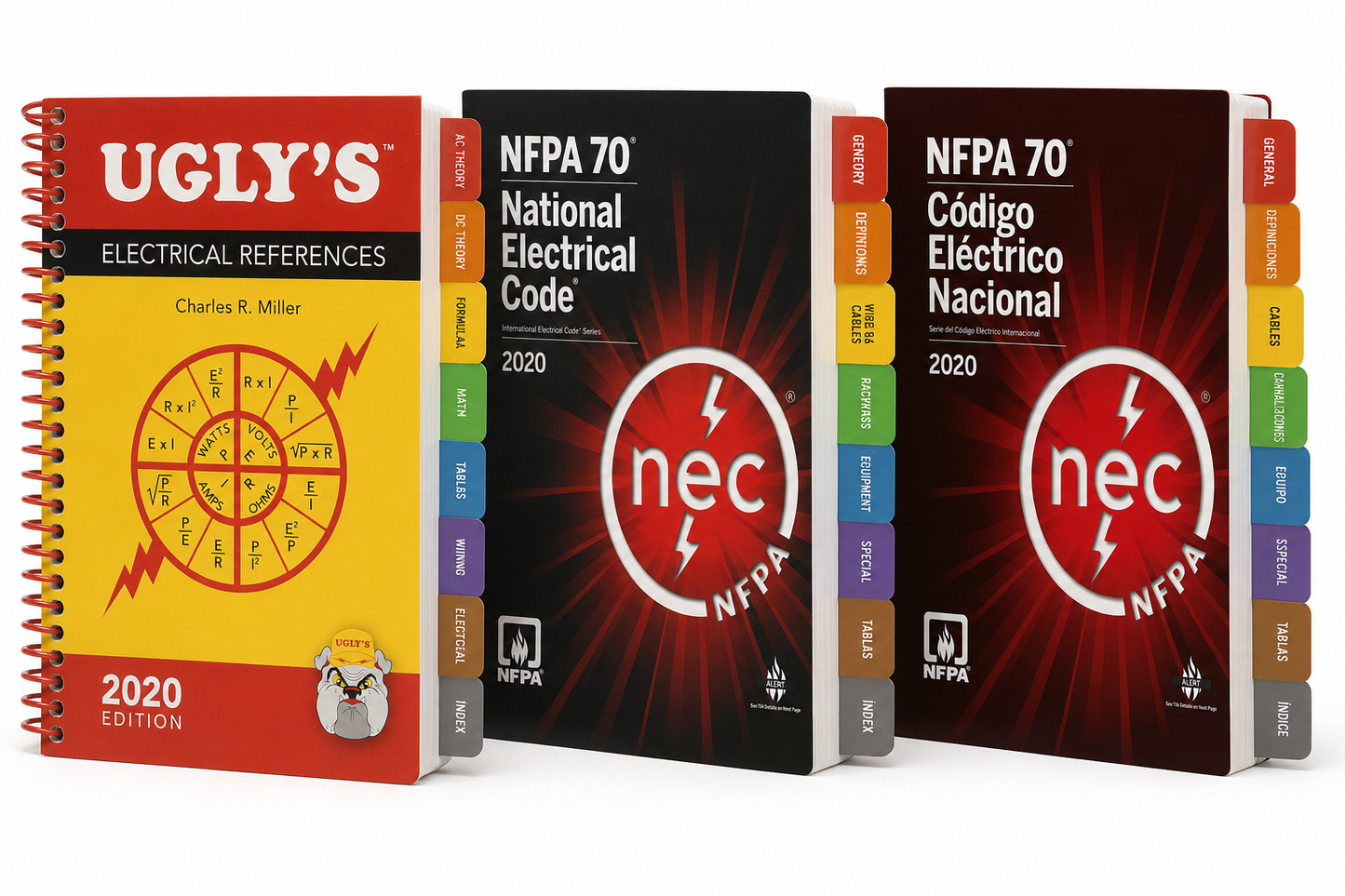 NEC Bilingual Codebook kit for Florida - 2020 NEC in Spanish and English with Index Tabs and 2020 Ugly’s - Kit para Electricistas en Florida