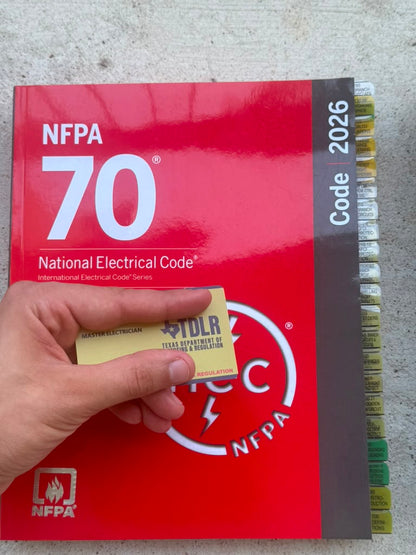 NFPA NEC 2026 Paperback Codebook Pre Tabbed for the Journeyman/Electrical Contractor Exam