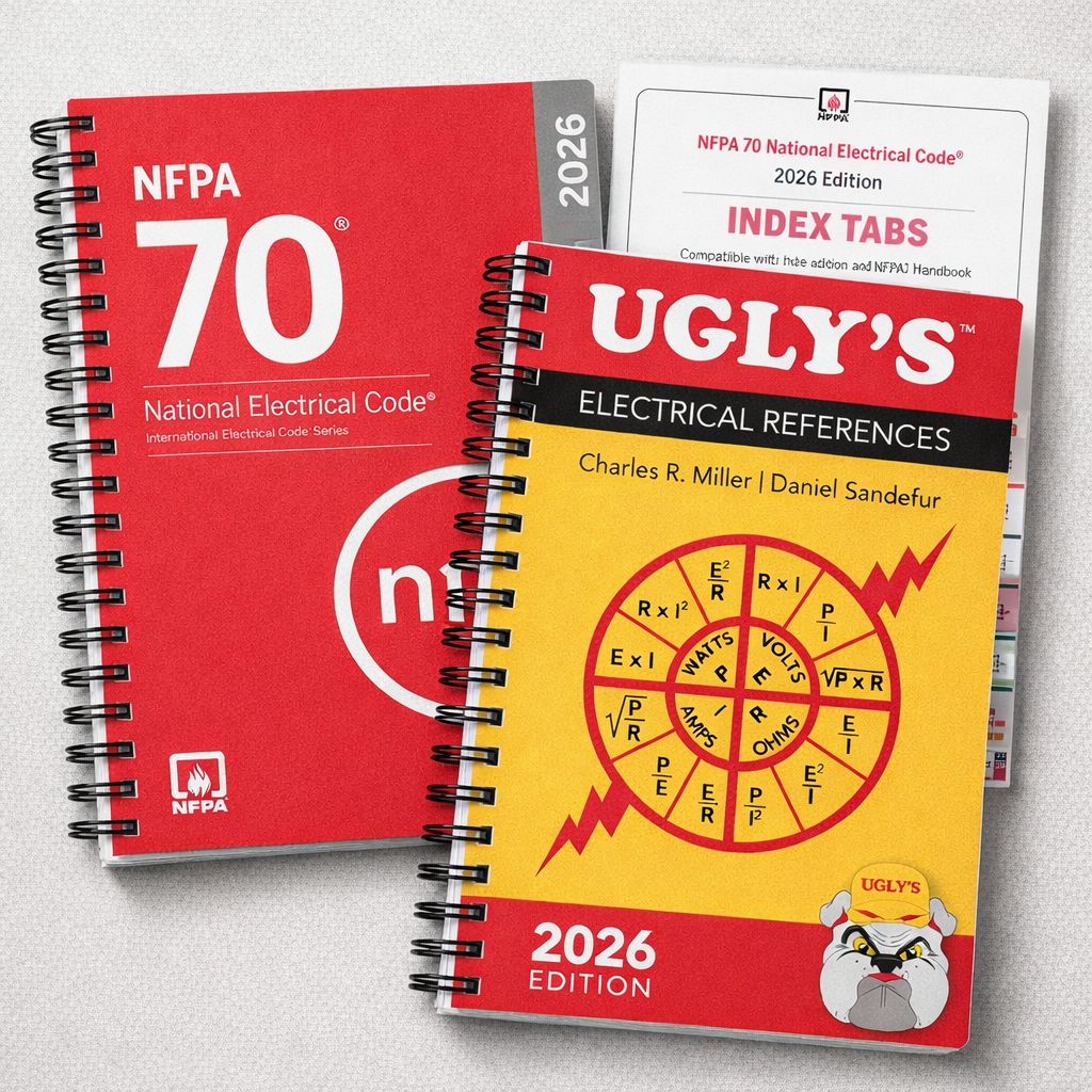 NFPA 70 National Electrical Code 2026 NEC Codebook Spiralbound with Index Tabs & Ugly's Electrical References