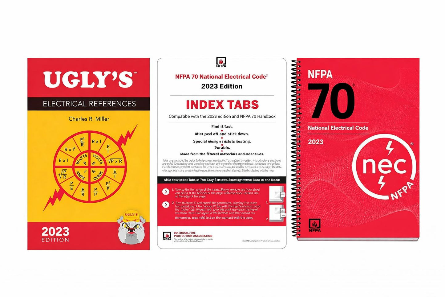 NFPA70 National Electrical Code 2023 Spiralbound Edition with Index Tabs & Ugly's Electrical References