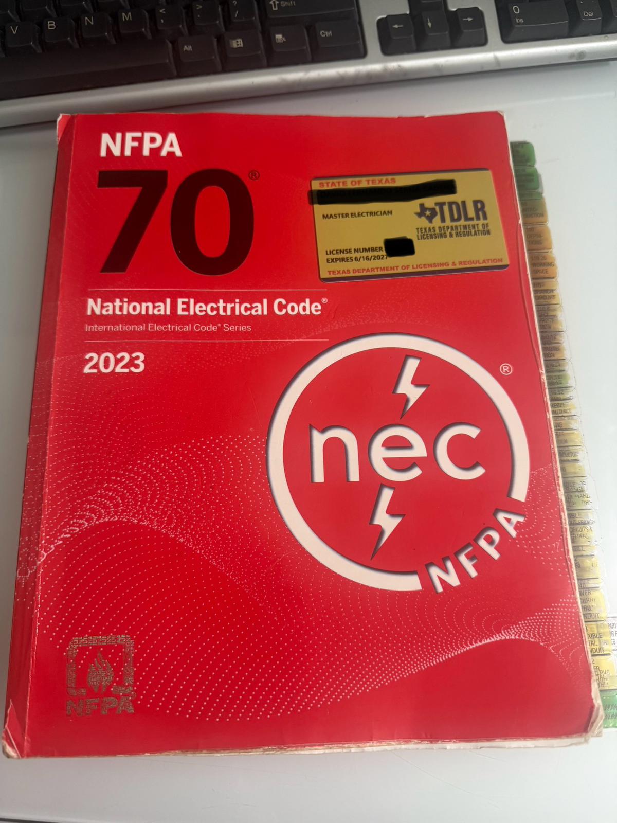 Texas Special 2023 NEC Codebook - Tabbed, Highlighted, and with Notes Written by a Texas Master Electrician